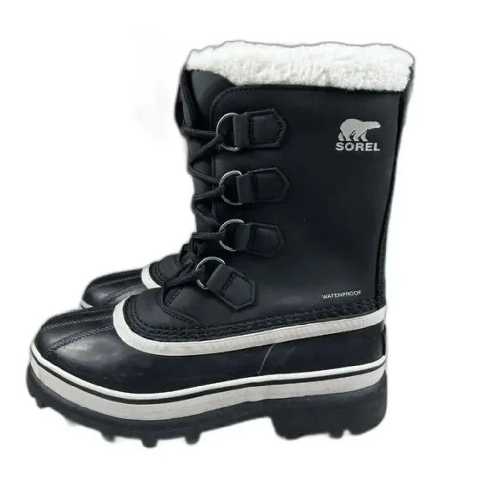 SOREL Women's Caribou Waterproof Insulated Winter Snow Boots Black Stone 8-9 - Picture 2 of 8